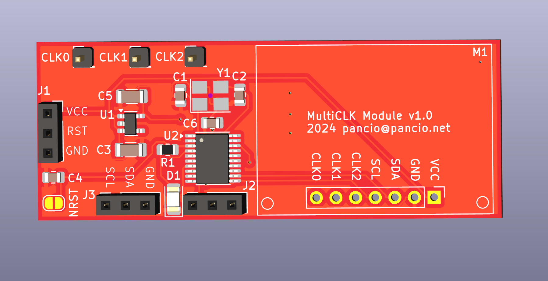 MultiCLK Module PCB top view