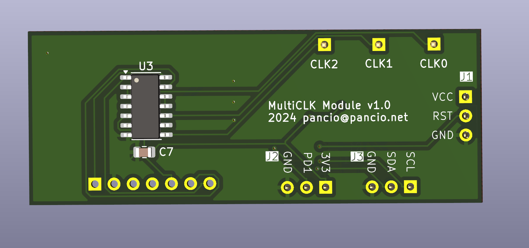 MultiCLK Module PCB bottom view